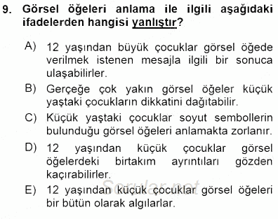 Okulöncesinde Öğretim Teknolojileri Ve Materyal Tasarımı 2015 - 2016 Ara Sınavı 9.Soru
