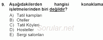 Tur Planlaması ve Yönetimi 2012 - 2013 Ara Sınavı 9.Soru