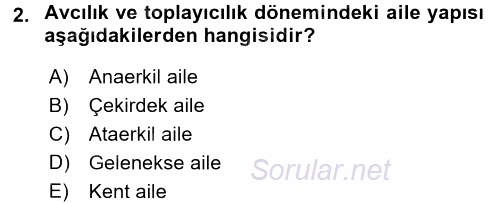 Anne Baba Eğitimi 2016 - 2017 Dönem Sonu Sınavı 2.Soru