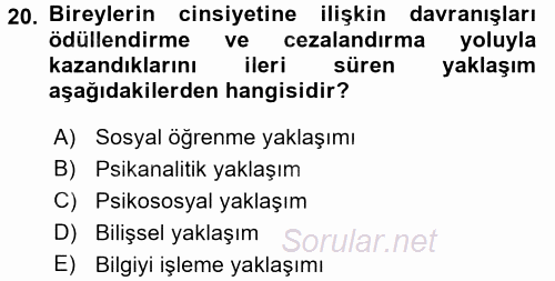Anne Baba Eğitimi 2016 - 2017 Dönem Sonu Sınavı 20.Soru