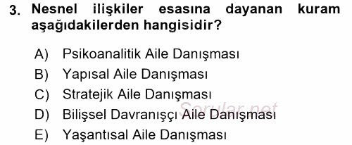 Anne Baba Eğitimi 2016 - 2017 Dönem Sonu Sınavı 3.Soru