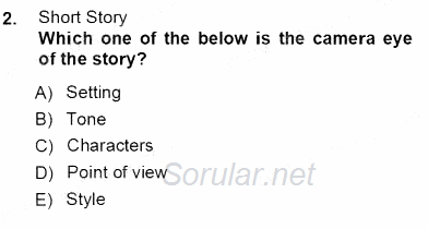 İngiliz/Amerikan Edebiyatı 1 2012 - 2013 Ara Sınavı 2.Soru