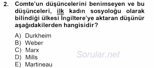 Davranış Bilimlerine Giriş 2013 - 2014 Tek Ders Sınavı 2.Soru