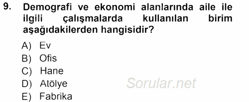 Davranış Bilimlerine Giriş 2013 - 2014 Tek Ders Sınavı 9.Soru