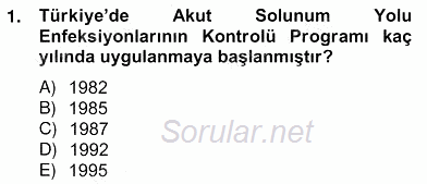 Anne Çocuk Sağlığı Ve İlkyardım 2012 - 2013 Ara Sınavı 1.Soru