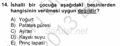 Anne Çocuk Sağlığı Ve İlkyardım 2012 - 2013 Ara Sınavı 14.Soru