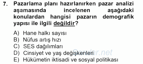 Marka ve Yönetimi 2012 - 2013 Ara Sınavı 7.Soru