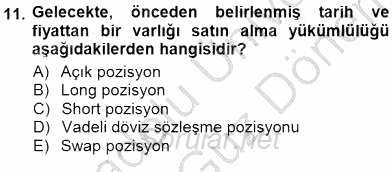 Finansal Ekonomi 2012 - 2013 Dönem Sonu Sınavı 11.Soru