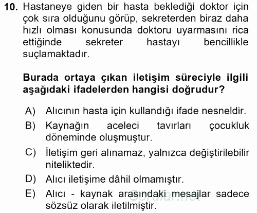 Müşteri İlişkileri Yönetimi 2017 - 2018 Ara Sınavı 10.Soru