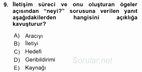 Müşteri İlişkileri Yönetimi 2017 - 2018 Ara Sınavı 9.Soru