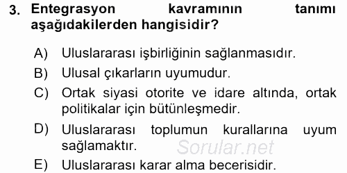Uluslararası İlişkiler Kuramları 2 2015 - 2016 Ara Sınavı 3.Soru