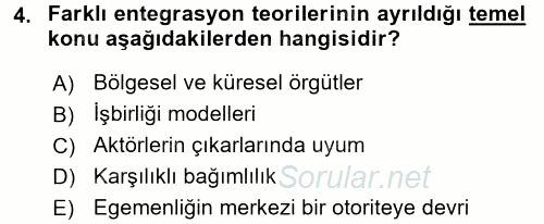 Uluslararası İlişkiler Kuramları 2 2015 - 2016 Ara Sınavı 4.Soru