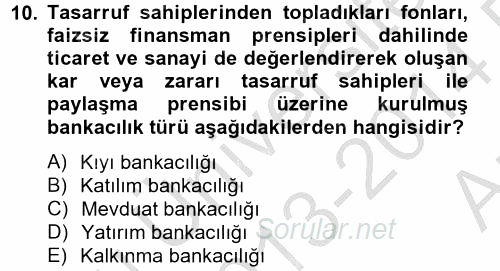Dış Ticaretle İlgili Kurumlar ve Kuruluşlar 2013 - 2014 Ara Sınavı 10.Soru