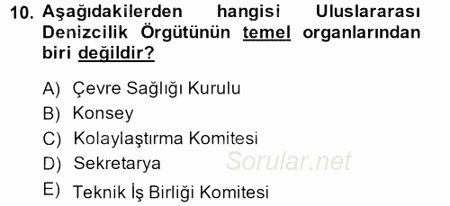 Ulaştırma Sistemleri 2013 - 2014 Dönem Sonu Sınavı 10.Soru