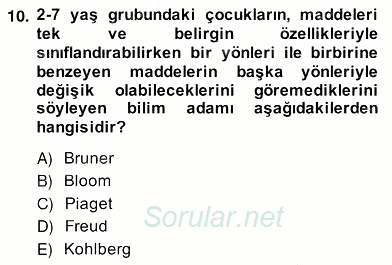 Okulöncesinde Çocuk Edebiyatı 2013 - 2014 Ara Sınavı 10.Soru