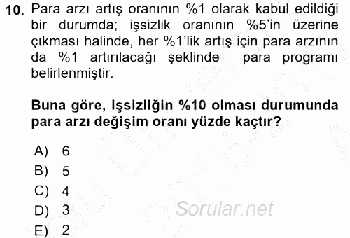 Maliye Politikası 2016 - 2017 Ara Sınavı 10.Soru