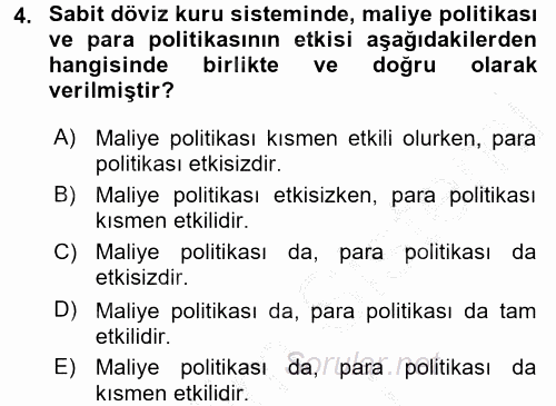 Maliye Politikası 2016 - 2017 Ara Sınavı 4.Soru