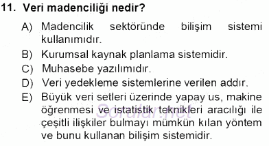 Temel Bilgi Teknolojileri 1 2013 - 2014 Tek Ders Sınavı 11.Soru