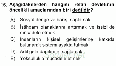 Sosyoloji 1 2015 - 2016 Dönem Sonu Sınavı 16.Soru