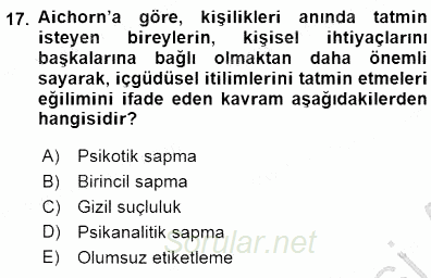 Sosyoloji 1 2015 - 2016 Dönem Sonu Sınavı 17.Soru