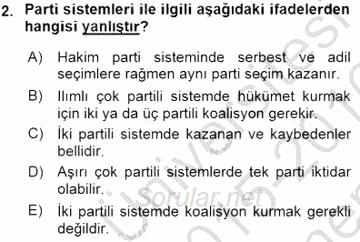 Sosyoloji 1 2015 - 2016 Dönem Sonu Sınavı 2.Soru