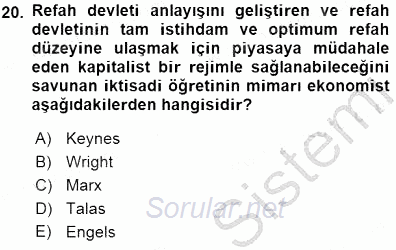 Sosyoloji 1 2015 - 2016 Dönem Sonu Sınavı 20.Soru