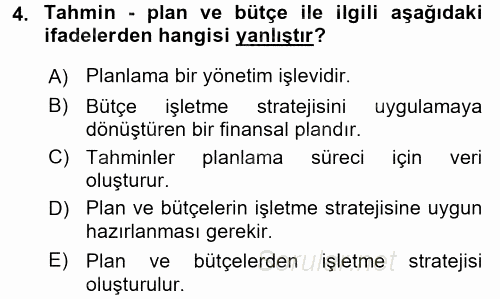 Lojistik Maliyetleri ve Raporlama 2 2017 - 2018 Ara Sınavı 4.Soru