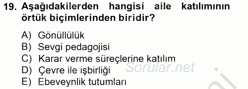 Özel Öğretim Yöntemleri 2 2012 - 2013 Dönem Sonu Sınavı 19.Soru