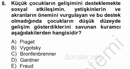 Özel Öğretim Yöntemleri 2 2012 - 2013 Dönem Sonu Sınavı 5.Soru
