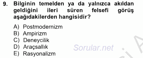 Özel Öğretim Yöntemleri 2 2012 - 2013 Dönem Sonu Sınavı 9.Soru
