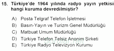 Toplum ve İletişim 2015 - 2016 Ara Sınavı 15.Soru