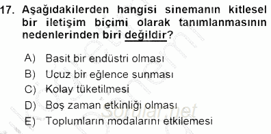 Toplum ve İletişim 2015 - 2016 Ara Sınavı 17.Soru