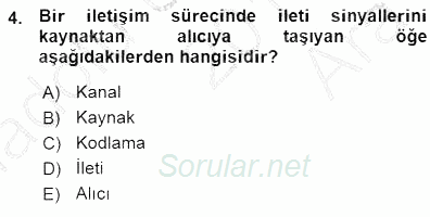 Toplum ve İletişim 2015 - 2016 Ara Sınavı 4.Soru