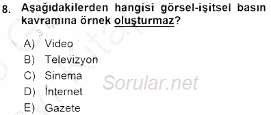 Toplum ve İletişim 2015 - 2016 Ara Sınavı 8.Soru