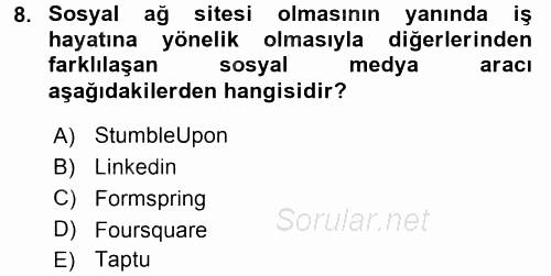 Büro Teknolojileri 2017 - 2018 Ara Sınavı 8.Soru