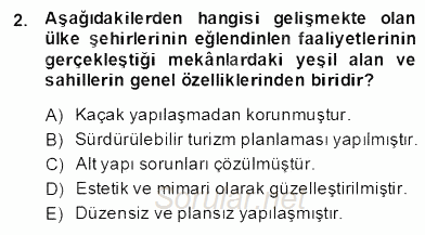 Turizm Coğrafyası 2013 - 2014 Ara Sınavı 2.Soru