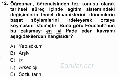 Çağdaş Sosyoloji Kuramları 2014 - 2015 Dönem Sonu Sınavı 12.Soru