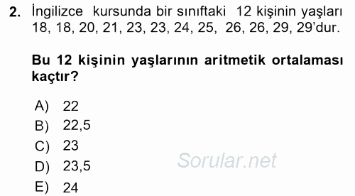 Coğrafi Bilgi Sistemleri İçin Temel Matematik 2016 - 2017 Dönem Sonu Sınavı 2.Soru