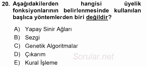 Coğrafi Bilgi Sistemleri İçin Temel Matematik 2016 - 2017 Dönem Sonu Sınavı 20.Soru