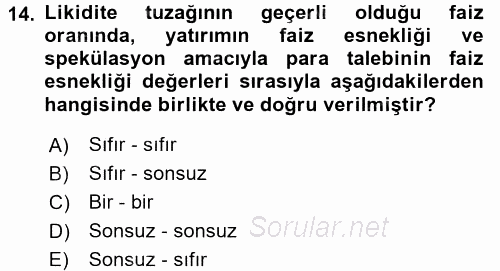 Maliye Politikası 1 2016 - 2017 Ara Sınavı 14.Soru