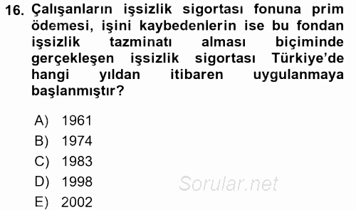 Maliye Politikası 1 2016 - 2017 Ara Sınavı 16.Soru