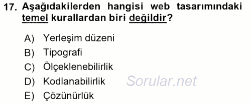 E-Perakendecilik 2015 - 2016 Ara Sınavı 17.Soru