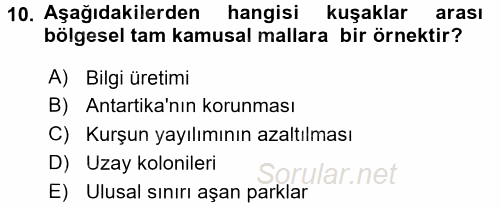 Uluslararası Kamu Maliyesi 2015 - 2016 Ara Sınavı 10.Soru