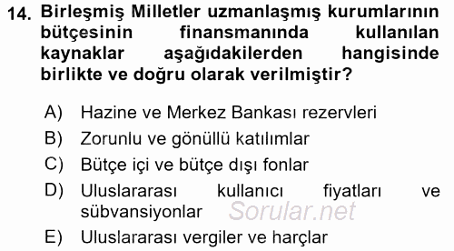 Uluslararası Kamu Maliyesi 2015 - 2016 Ara Sınavı 14.Soru