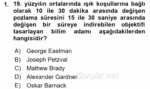 Basın Fotoğrafçılığı 2016 - 2017 Ara Sınavı 1.Soru