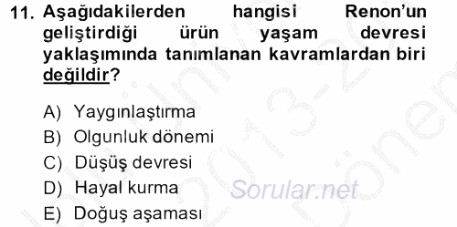 İletişim Kuramları 2013 - 2014 Dönem Sonu Sınavı 11.Soru