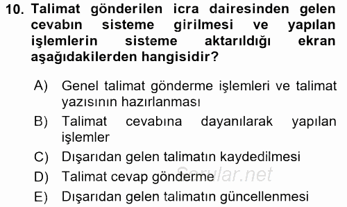 Ulusal Yargı Ağı Projesi 2 2015 - 2016 Dönem Sonu Sınavı 10.Soru