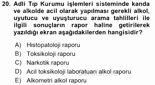 Ulusal Yargı Ağı Projesi 2 2015 - 2016 Dönem Sonu Sınavı 20.Soru