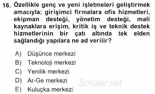 Kamu Özel Kesim Yapısı Ve İlişkileri 2015 - 2016 Dönem Sonu Sınavı 16.Soru