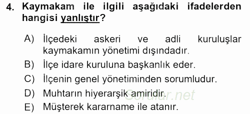Kamu Özel Kesim Yapısı Ve İlişkileri 2015 - 2016 Dönem Sonu Sınavı 4.Soru